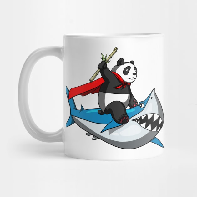 Panda Bear Riding Shark by underheaven